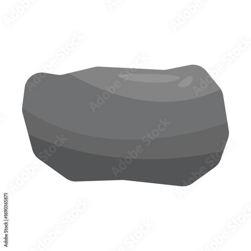 Abstract smooth stone shape with subtle shadows on a light background, ideal for minimalistic design