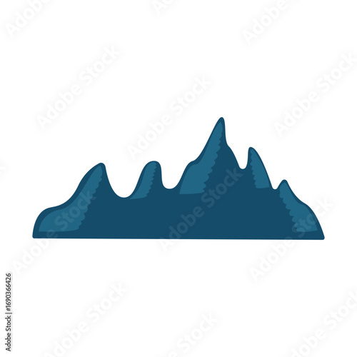 Abstract illustration of layered mountain peaks in a minimalist style against a white background