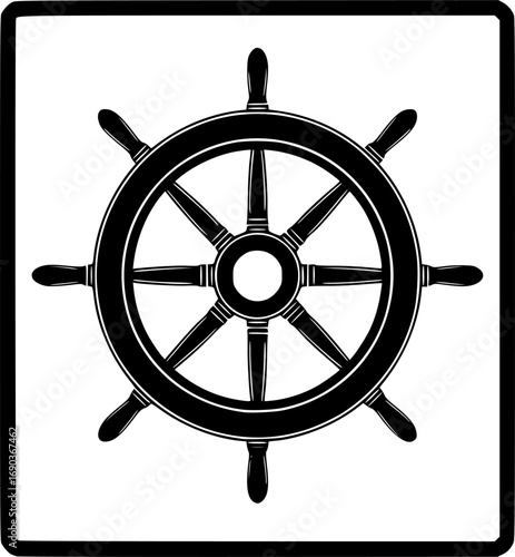ship wheel steering icon vector illustration