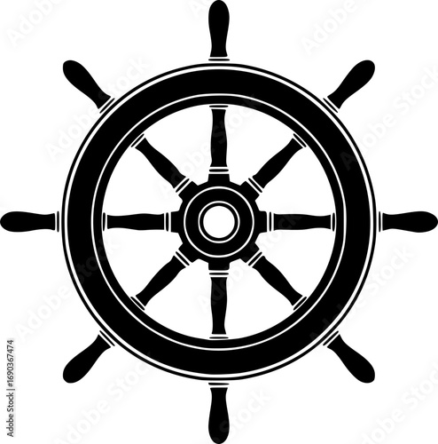 ship wheel steering icon vector illustration