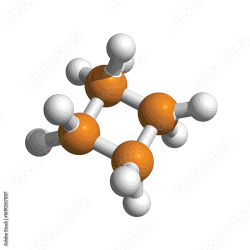 Ball and stick model of a phosphorus molecule with four atoms