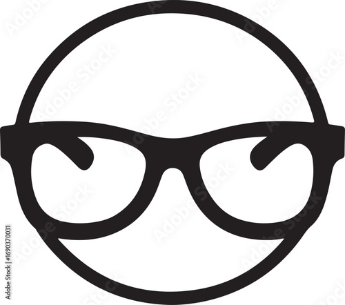 Vector icon of fashionable eyeglasses with a mustache