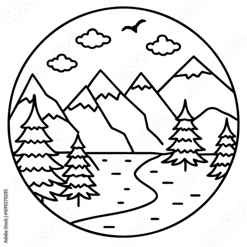 view mount three and bird in the sky