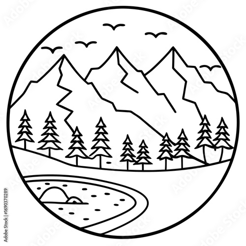 view mount three and bird in the sky