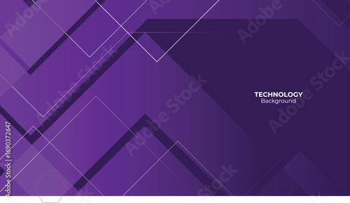 Purple Futuristic abstract technology background arrow with lines and glow effect