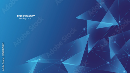 abstract technology polygonal shapes background with points and lines.