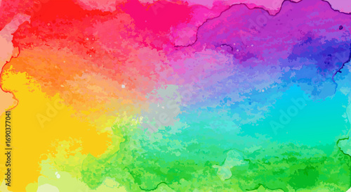 Vibrant rainbow watercolor background, a beautiful abstract texture created with blended paint for artistic designs and creative projects, perfect for modern graphic design elements