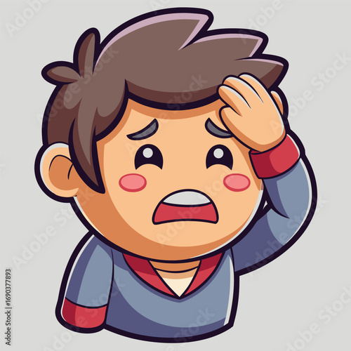 Oops! Forgetful Boy Moment Illustration