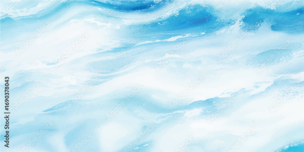 Fototapeta premium Soft blue watercolor wave abstract background with ocean splash layers for posters branding and creative designs