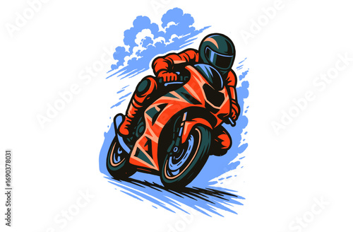 Race Motorbike Racing. Racing Team Design. Super Motorbike  Racing Illustration Design. Super Sports Racing Motorbike. Sports Motorbike Drifting. Fast wheels challenge. Racing club Illustration. 
