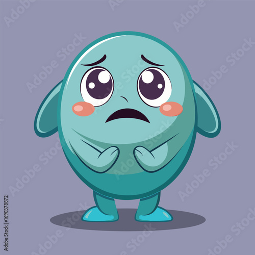 Sad Cartoon Character Pleading Expression
