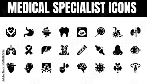 Collection of Medical Specialist Icons for Healthcare