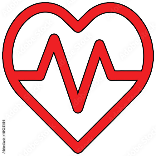 The Symbol of a Healthy Heart and a Strong Vital Pulse Representing Life and Well Being