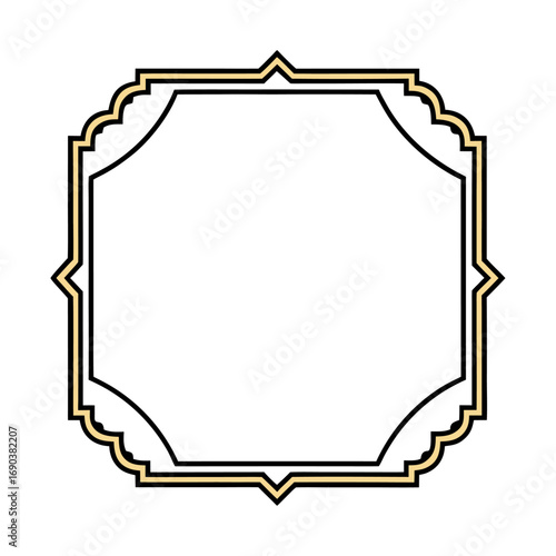 Ornate golden picture frame with an antique design and decorative ribbon