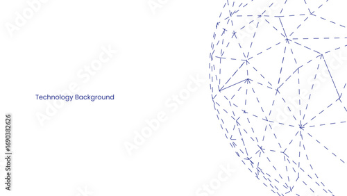 abstract technology polygonal shapes background with points and lines.