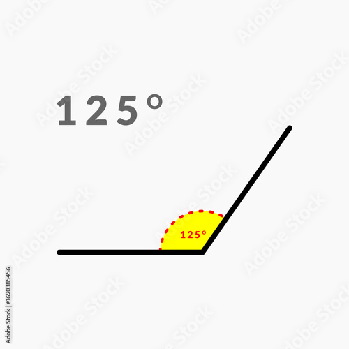 125 degree angle icon in mathematics