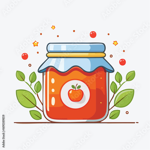 Cute Pixel Art Jar Of Fruit Jam