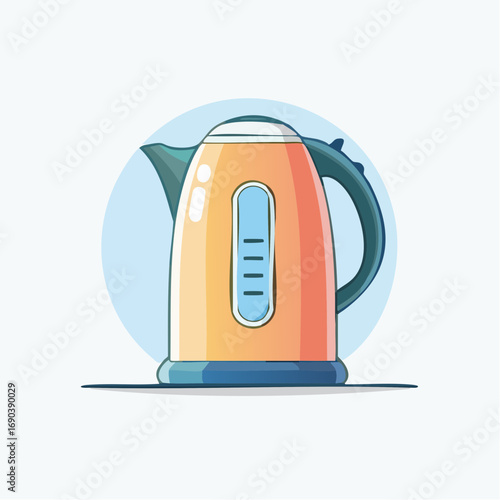 Cartoon Electric Kettle In Pastel Colors