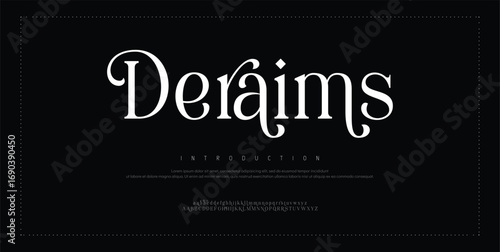 Deraims minimal luxury font alphabet logo. Typography beauty fashion elegant minimalist serif italic fonts decorative wedding vintage retro logos. vector illustration