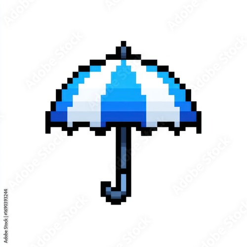 Pixelated umbrella illustration