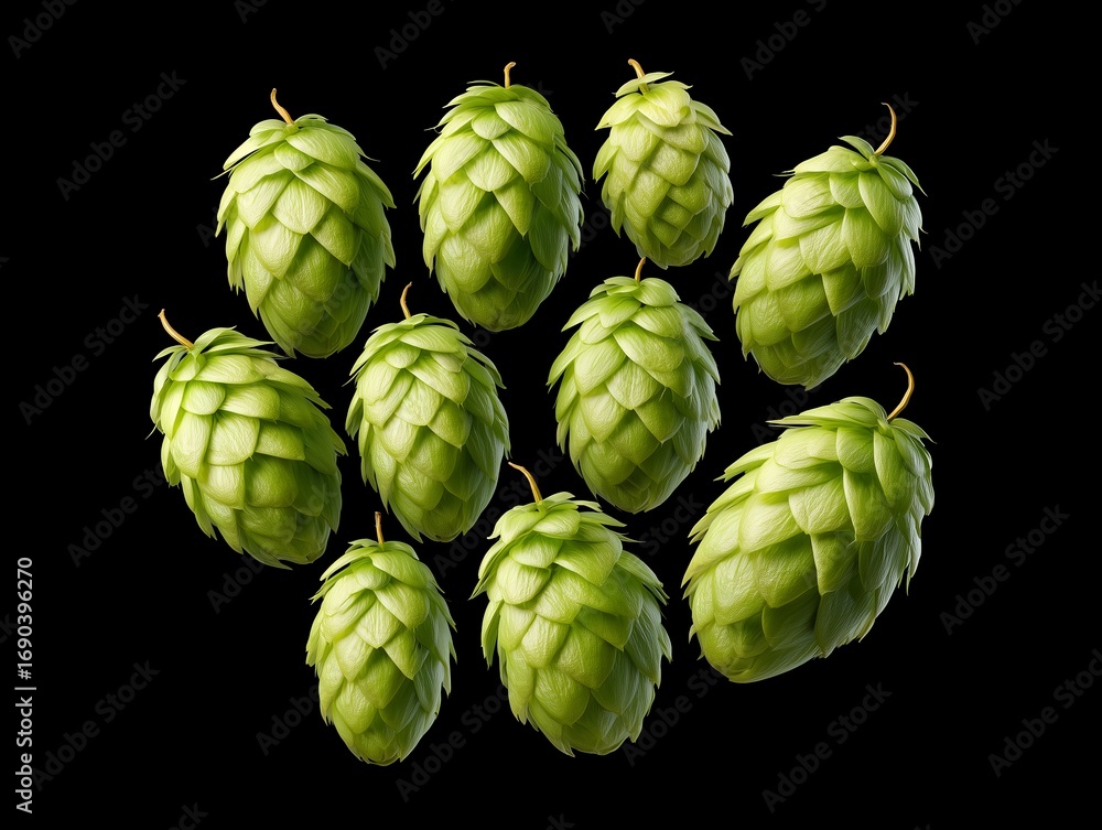 Obraz premium Hops harvesting event farm location food photography isolated background close-up view brewing ingredient concept