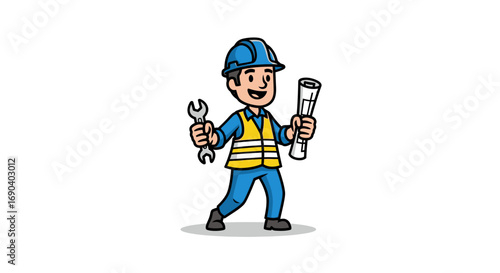 Field Worker Vector Illustration Flat Design of Agriculture, Construction, and Outdoor Labor in Modern Minimal Style