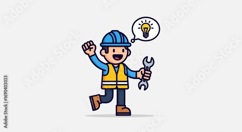 Field Worker Vector Illustration Flat Design of Agriculture, Construction, and Outdoor Labor in Modern Minimal Style