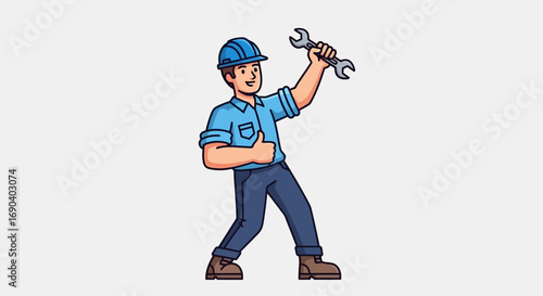 Field Worker Vector Illustration Flat Design of Agriculture, Construction, and Outdoor Labor in Modern Minimal Style