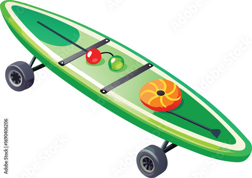 paddle board trolley on a white background