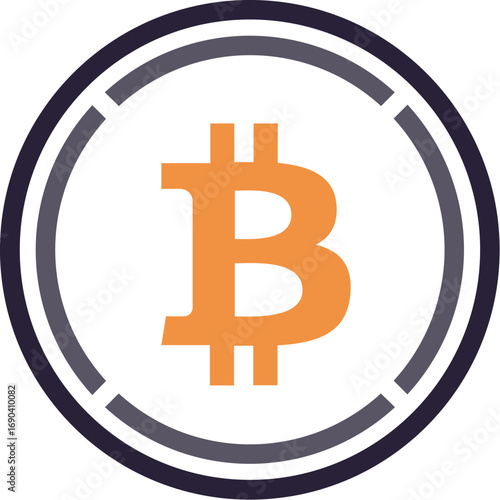 Wrapped bitcoin wbtc cryptocurrency digital coin icon vector eps scalable illustration symbol