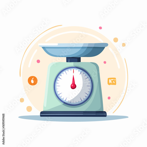 Simple Vintage-Style Kitchen Scale Illustration