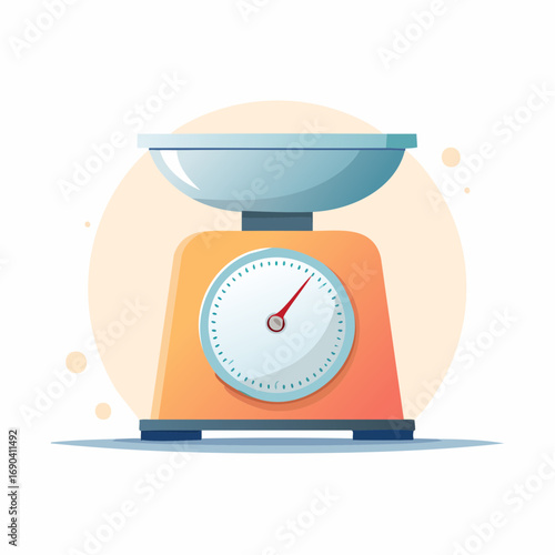 Orange Kitchen Scale Illustration