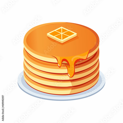 Stacked Pancakes With Honey Drizzle