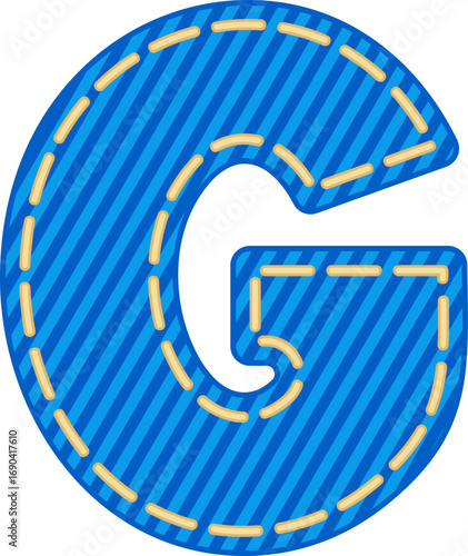 Denim Style Letter Vector Element Alphabet G