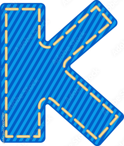 Denim Style Letter Vector Element Alphabet K