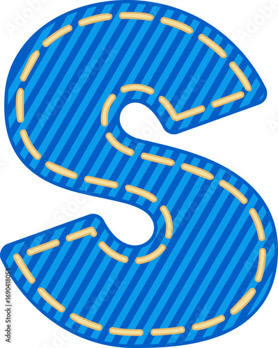 Denim Style Letter Vector Element Alphabet S