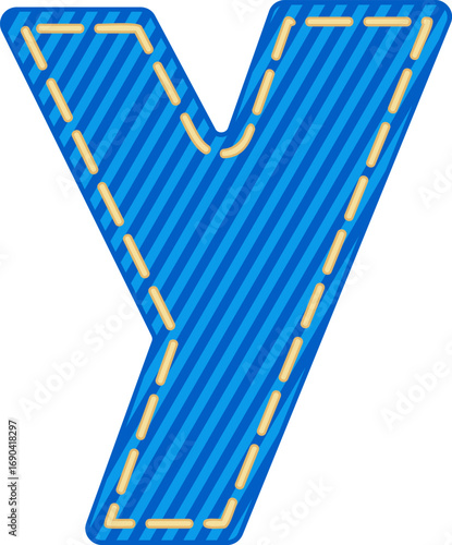 Denim Style Letter Vector Element Alphabet Y