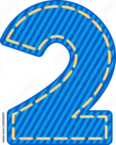 Denim Style Number Vector Element Alphabet 2