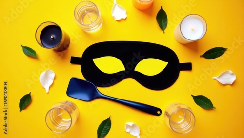 Mystery and desire: candles, mask, and whispers in shadows.