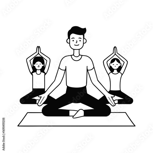 people doing yoga poses on mats