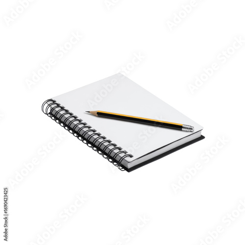 Blank Spiral Notebook with Pencil - Ready for Ideas and Notes