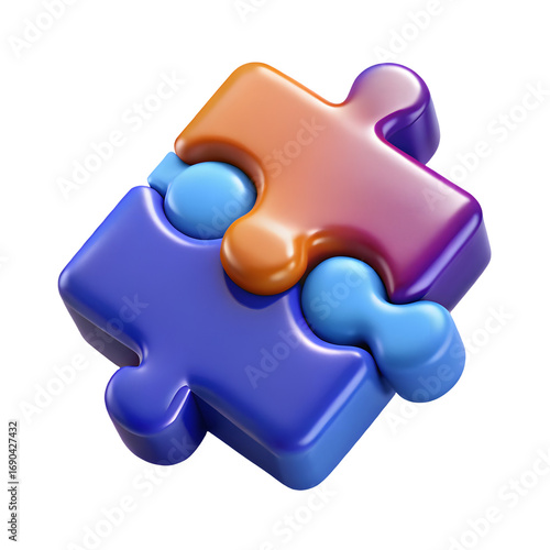  Vibrant 3D Teamwork Puzzle Icon