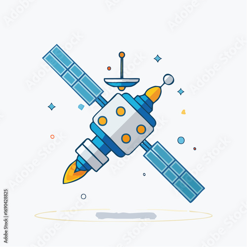 Icône vectorielle minimaliste de station spatiale