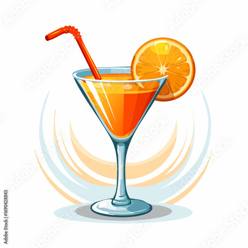 Illustration cartoon stylisée de boisson fraîche