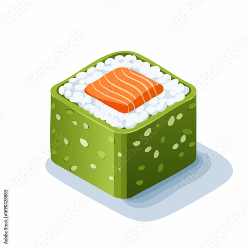 Illustration géométrique stylisée de cuisine japonaise