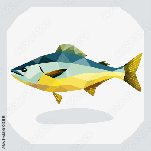 Illustration géométrique stylisée de cuisine marine