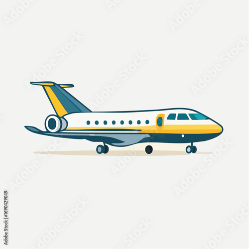 Icône vectorielle minimaliste de jet privé moderne