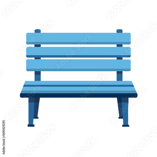 park bench isolated on white