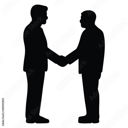 silhouette of two person shaking hand vector graphic illustration