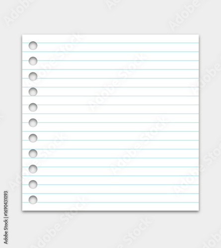 Blank lined sheet template with no margins for notepad, notebook.